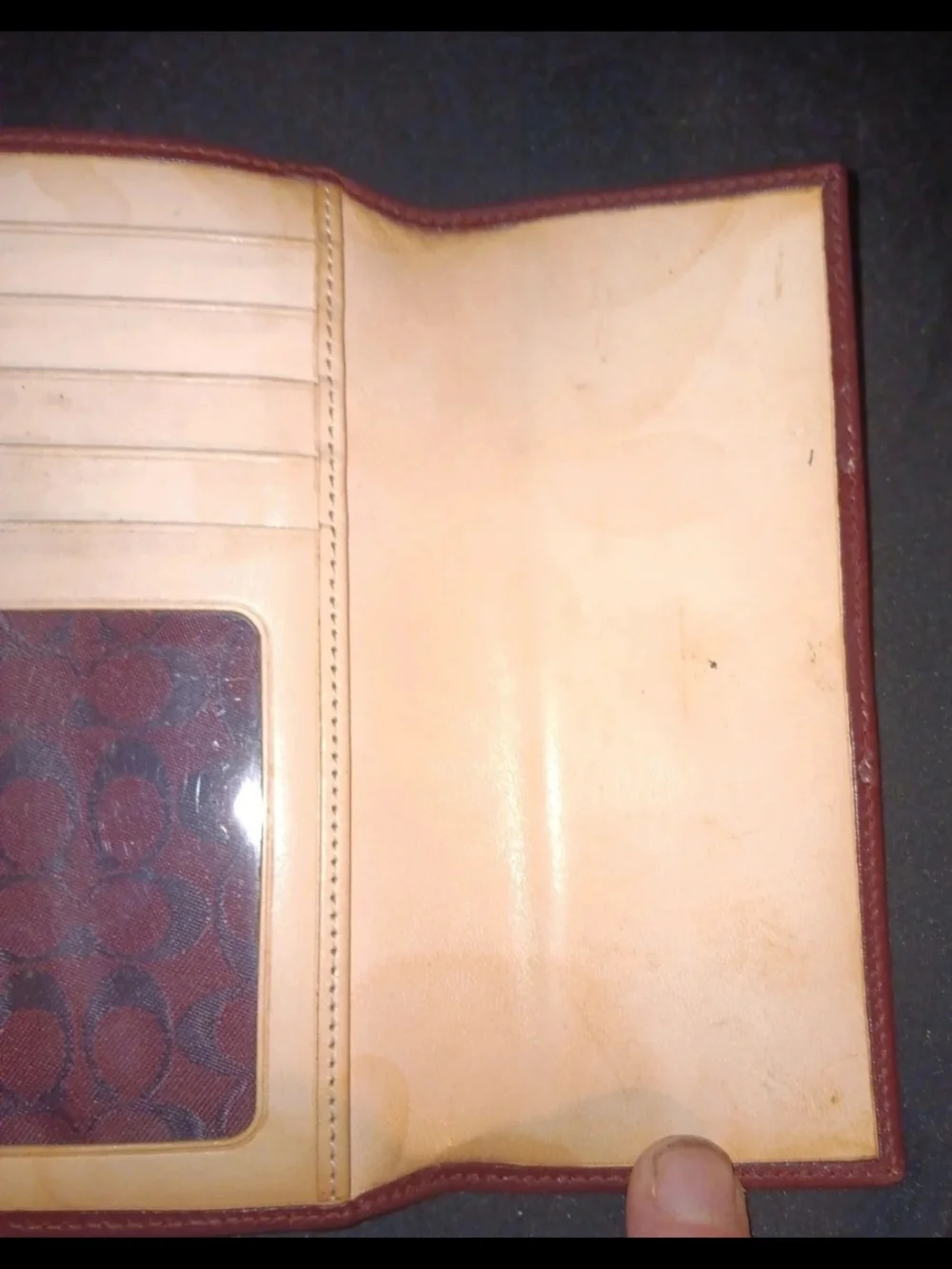 Coach Vintage Burgundy LEATHER Compact Wallet